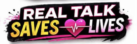 custom sticker saying real talk saves lives