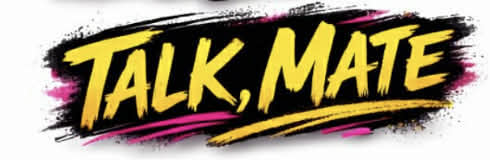 custom sticker saying talk mate
